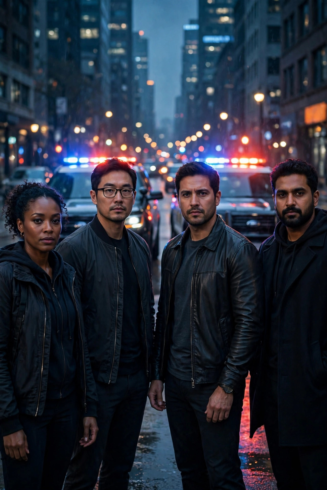 Carátula de serie de acción: policías