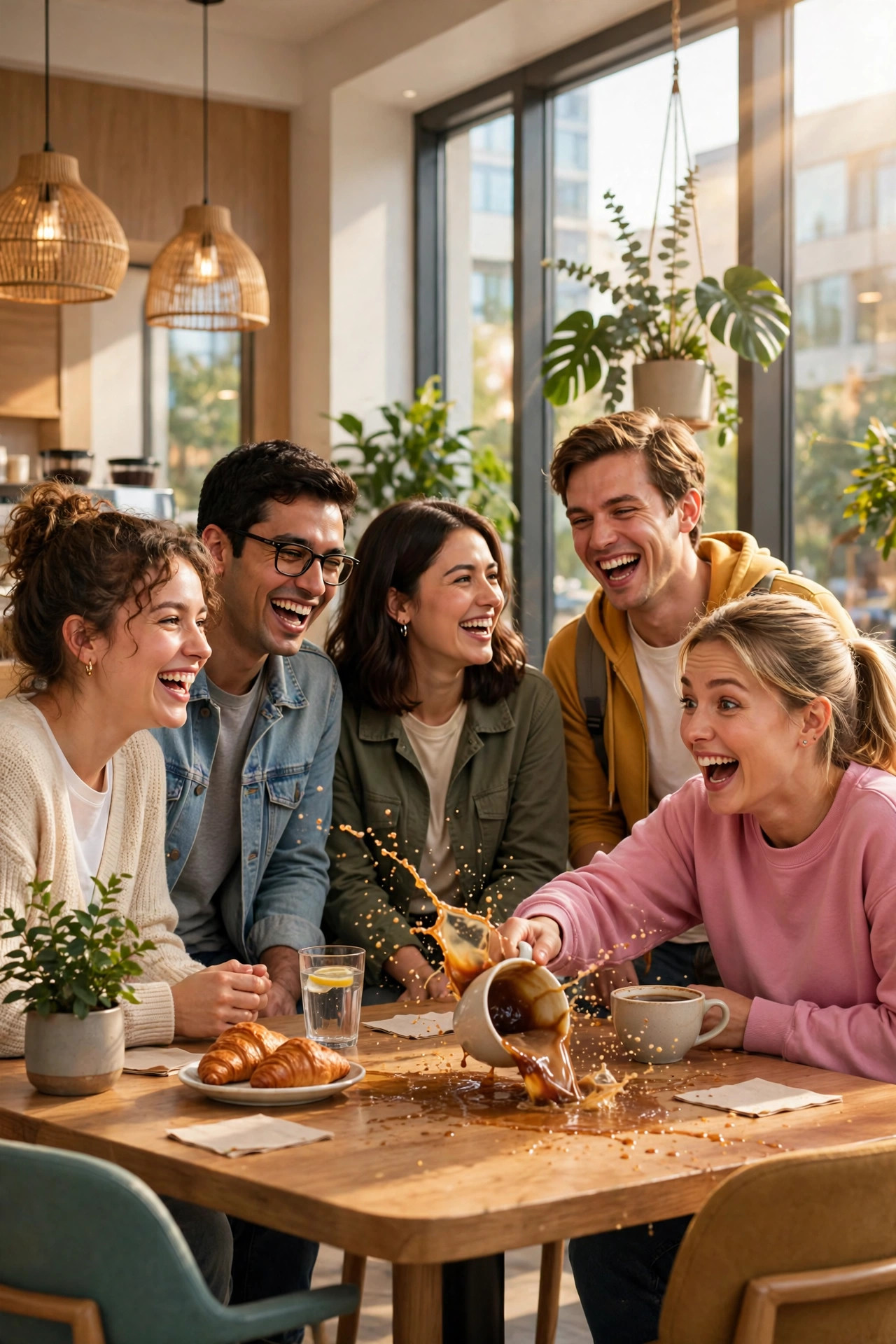 Carátula de serie de comedia: amigos en un café